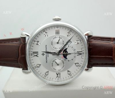 New Replica Patek Philippe Perpetual Calendar 42mm Watch SS Silver Dial